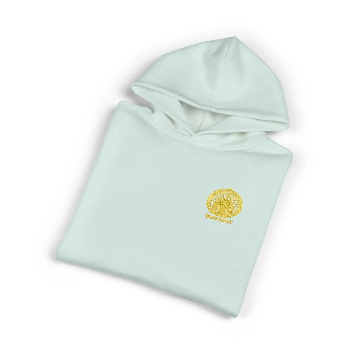 Light heather gray Dum Addict logo relaxed hoodie by Printify, featuring a comfortable fit and casual style.