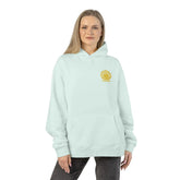Light gray Dum Addict Logo relaxed hoodie from Printify featuring a casual fit and printed Dum Addict logo on the front.