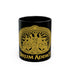 Black ceramic Drum Addict Mug with Celtic Tree of Life and drummer design, available in 11oz and 15oz sizes.