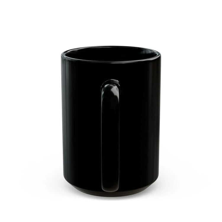Black ceramic Drum Addict mug featuring Celtic Tree of Life and drummer design, available in 11oz and 15oz sizes.