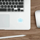 White die-cut sticker featuring the "Drum Addict" Celtic Tree Logo, made of paper, by Printify.