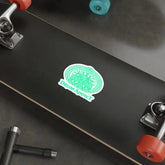 White Drum Addict Celtic Tree die-cut sticker featuring a drum and Celtic design, ideal for musician and drum lover decals.