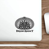 White die-cut sticker featuring a Celtic Tree of Life with drummers design, perfect for decorating notebooks or laptops.