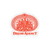 Red Celtic drum tree die-cut sticker by Printify, featuring intricate drum design on white paper background.