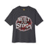 Black Built in the Storm T-Shirt by Printify, shown on a small-sized model, featuring a comfortable fit and casual style.