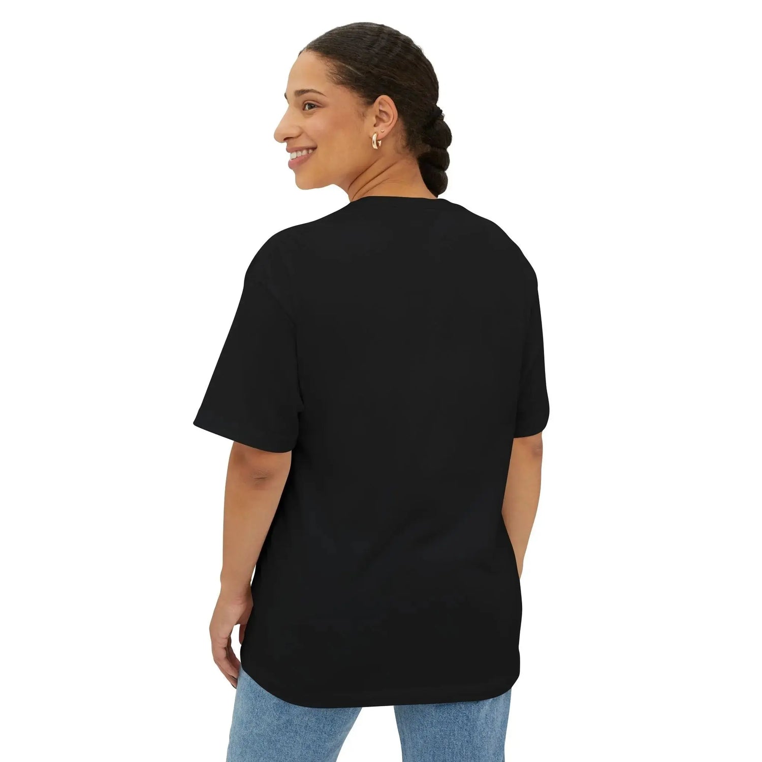 Black Built in the Storm T-Shirt by Printify, showing a close-up of the fitted, casual T-shirt with short sleeves and crew neck.