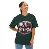 Black Built in the Storm T-Shirt by Printify, featuring a comfortable fit and casual style, shown on a plain background.