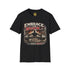 Red unisex softstyle T-shirt by Printify with "Embrace the Suck" graphic, featuring a comfortable fit and casual style.