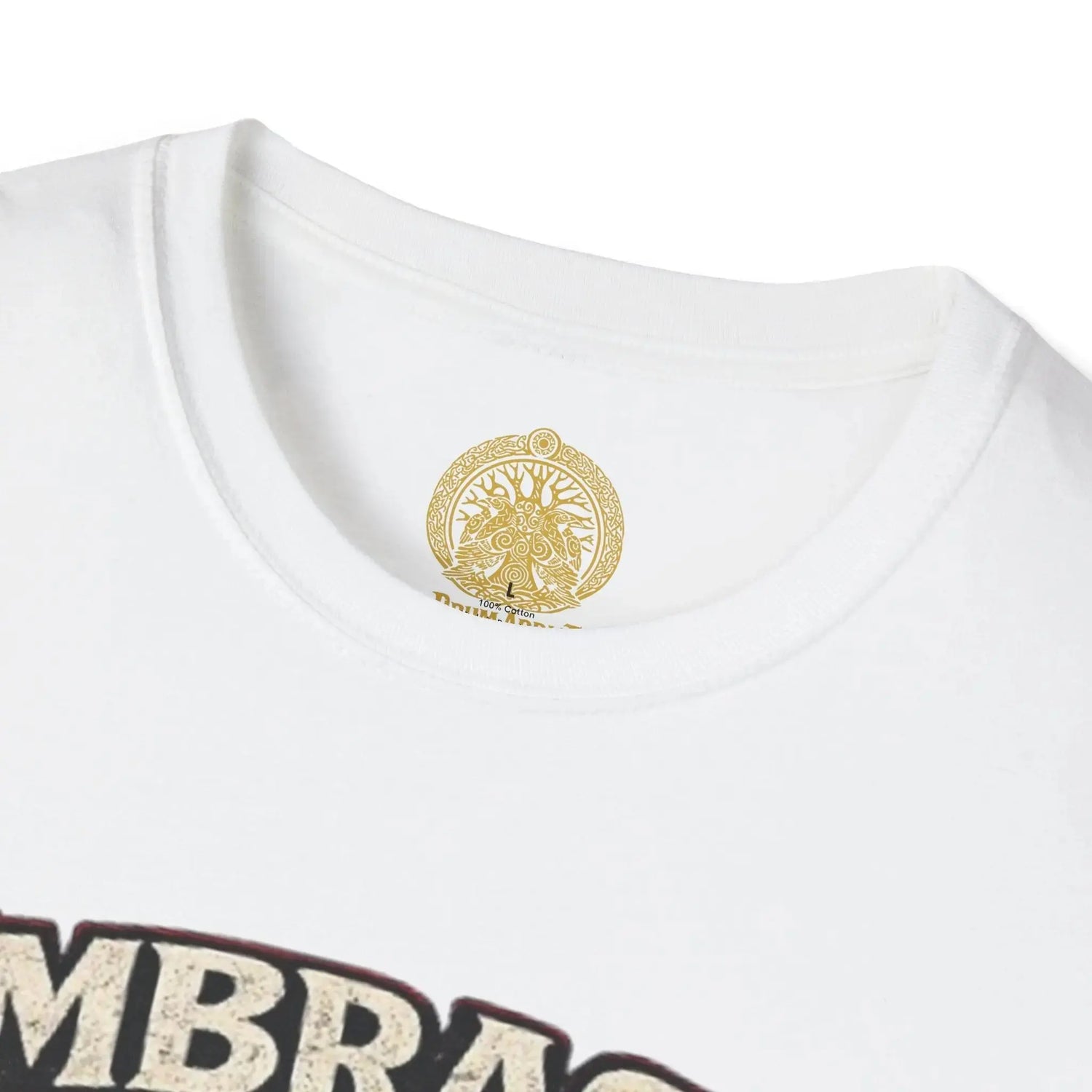 Red unisex softstyle T-shirt featuring "Embrace the Suck" print by Printify, casual fit and comfortable fabric.