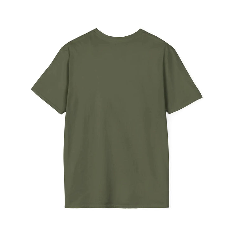 Red unisex softstyle T-shirt from Printify featuring the "Embrace the Suck" design, made of comfortable cotton fabric.