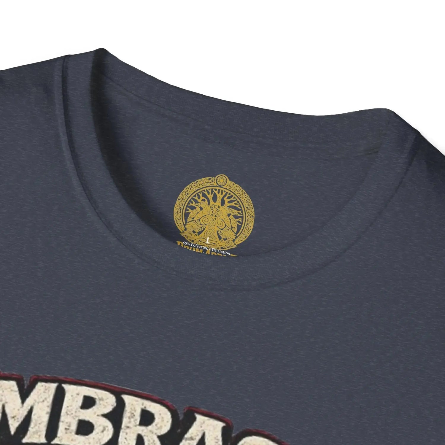Red Embrace the Suck unisex softstyle T-shirt by Printify, featuring bold graphic design on the front.