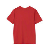 Red Printify Embrace the Suck unisex softstyle T-shirt with bold graphic design and casual fit, suitable for everyday wear.