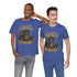 Black I Need More Cowbell Matey Pirate T-Shirt by Printify featuring a nautical-themed design on a casual T-shirt.